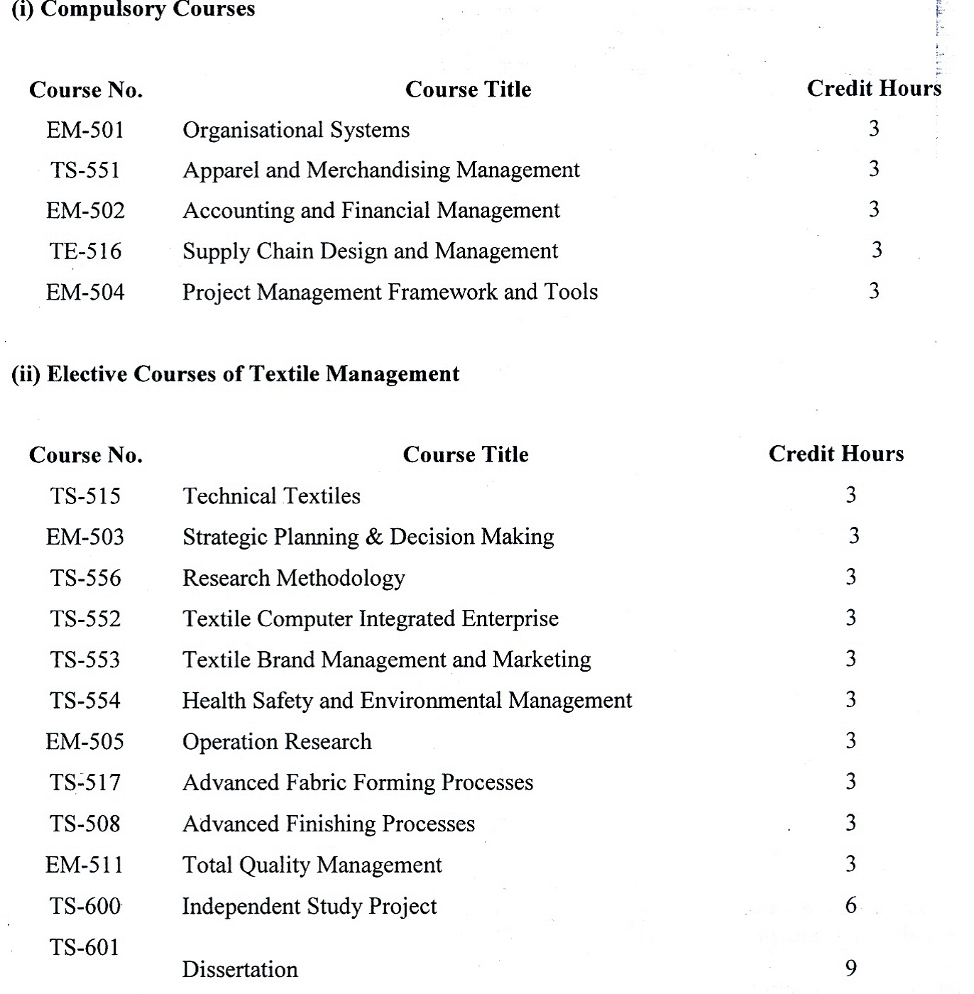 ms course outline